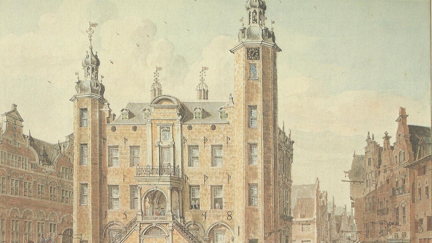 Tekening van Jan de Beijer uit 1739 van de Markt van Venlo