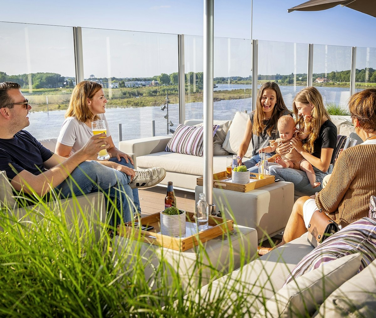 Venlo an der Maas Terrasse Cabillaud Venlo mit Aussicht auf die Maas