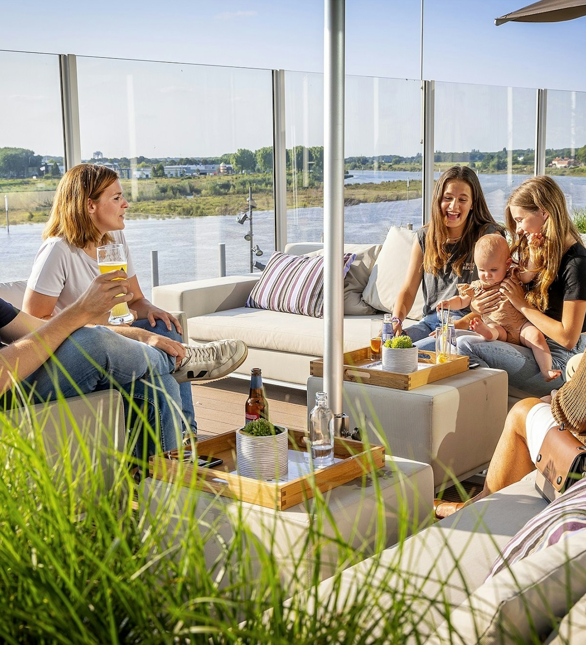 Venlo an der Maas Terrasse Cabillaud Venlo mit Aussicht auf die Maas