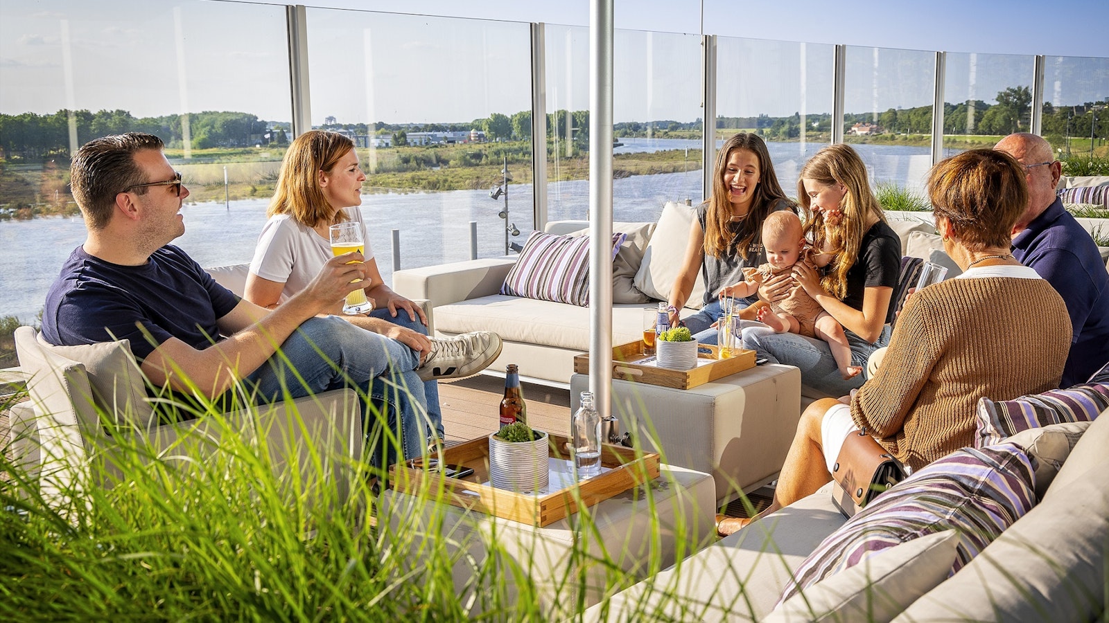 Venlo an der Maas Terrasse Cabillaud Venlo mit Aussicht auf die Maas