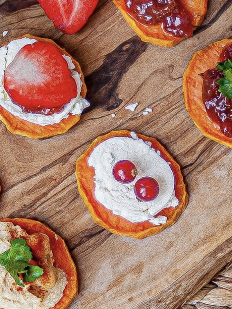 Zoete aardappel toastjes