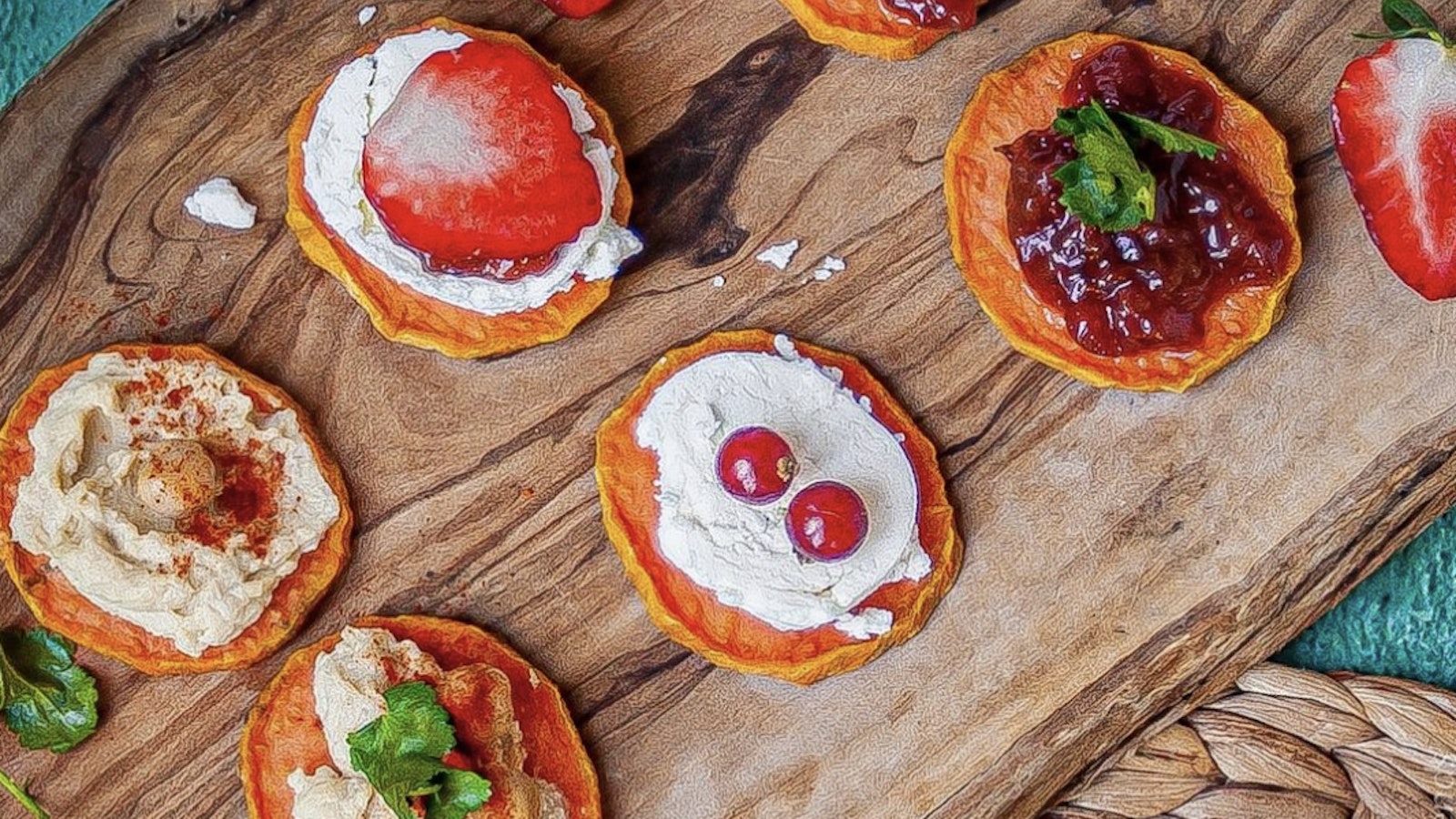 Zoete aardappel toastjes